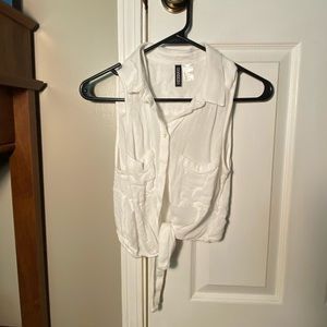 Light weight white button down top